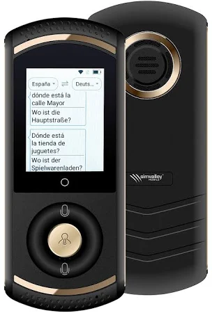 Simvalley Traduttore di lingua Mobile in Tempo reale, Dittafono, Nero