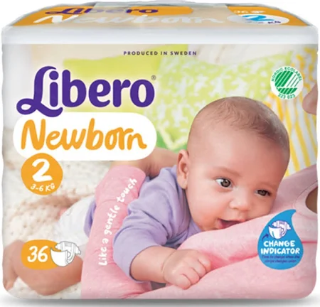 Pannolini Libero Newborn Misura 2 - Kg 3/6-216 pezzi (6 pacchi da 36)