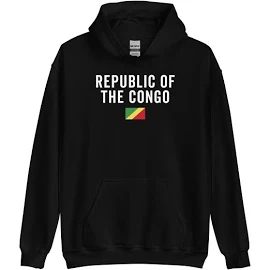 Bandiera della Repubblica del Congo - Felpa patriottica con cappuccio