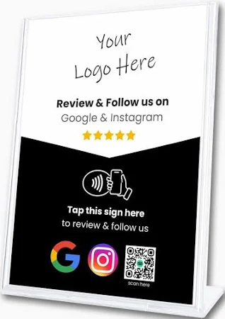 Cartello Multilink Valutaci su Google & Seguici su Instagram