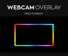 Rainbow Webcam Frame Streaming Overlay, Webcam Border, Custom Twitch Streamlabs OBS Facecam Overlay