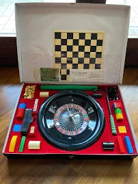 scatola giochi roulette dadi scacchi e dama vintage bristol completa black | ebay Giochi da tavolo