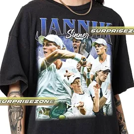 Jannik Sinner Camicia Vintage Softstyle Unisex, Regalo per Donna e Uomo T-shirt Unisex