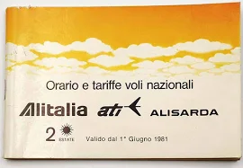 Ati Alitalia Alisarda Airlines Timetable Naz Valid From 1 Jun 81