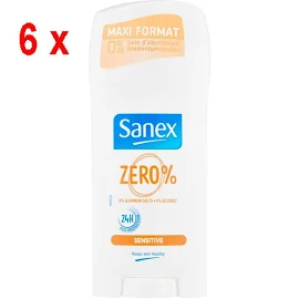 Pacco da 6 - SANEX Deo Stick per uomini / donne "Zero% Sensitive" - 65ml