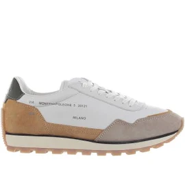 Sneaker 86er in camoscio e pelle bianco beige 43