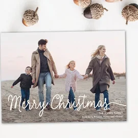 Biglietto di Natale semplice ed elegante, Buon Natale scritto a mano, biglietto di auguri con foto, biglietto personalizzato personalizzato
