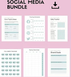 Social Media Manager Stampabili pdf, Facebook, Instagram, tracker follower, business planner per social media 2022