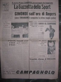 La Gazzetta Dello Sport 30/6/1967 La Morte Di Primo Carnera