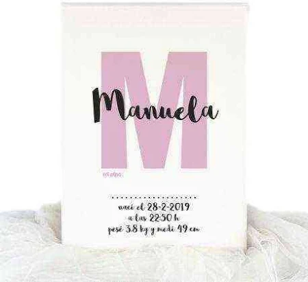 Tela decorativa Personalizzata con Iniziale Rosa