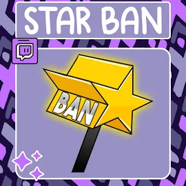 Star Ban Hammer Emote / Twitch Emote / Youtube Emote / Discord Emote / Community Emote / Streamer Emote / Ban Emote / Star Emote