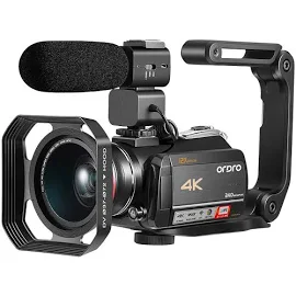 Videocamera Live Streaming 4K Videocamera professionale, Ordro AC5 12x Zoom Ottico Youtube Video