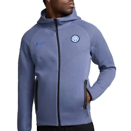 IM NIKE Felpa Cappuccio Tech Fleece INTER Uomo Grigio Scuro, Taglia: M