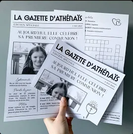 Gazzetta per comunione, battesimo o compleanno, diario cartaceo personalizzato, gazzetta vintage, regalo ospite, souvenir, storia