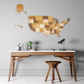 Mappa 3D degli USA in Legno 100 x 53 cm (39 x 21 in)