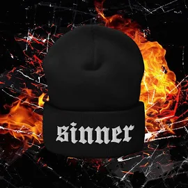 Sinner Cuffed Beanie / streetwear, moda, Estetica scura, Goth, Emo, punk, Regalo per ragazza, fidanzato