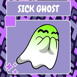 Sick Ghost Emote / Twitch Emote / Youtube Emote / Discord Emote / Community Emote / Streamer Emote / Ghost Emote