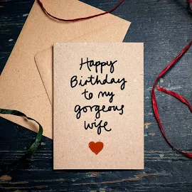Carta di buon compleanno moglie / buon compleanno alla mia splendida moglie / carte ecologiche senza plastica