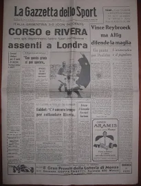 La Gazzetta Dello Sport 23/6/1966 Calcio Italia 3 Argentina 0