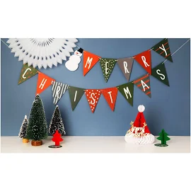 Buon Natale Bunting, Ghirlanda di carta, Decorazioni natalizie, Decorazione festiva