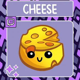 Kawaii Cheese Emote / Twitch Emote / Youtube Emote / Discord Emote / Community Emote / Streamer Emote / Cute Cheese Emote / Cheesy Emote