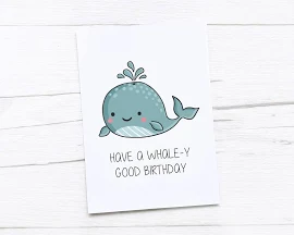 Scheda di buon compleanno / balena