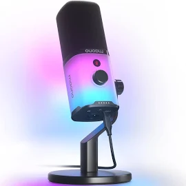 MAONO Microfono da gioco XLR/USB con software, microfono dinamico per PC con RGB per lo streaming di podcast e registrazione vocale, microfono per