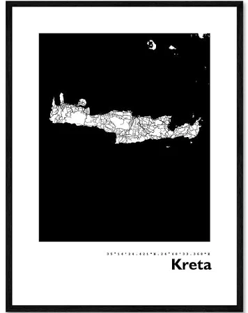 44spaces Poster Map of Crete su Posterlounge.it