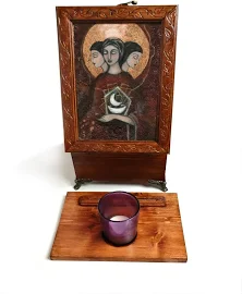 Scatola d'altare per la dea di tua scelta, altare portatile, scatola di tarocchi in legno fatta a mano, scatola di coperta Oracle, regalo di meditazio