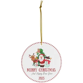 Ornamento di buon Natale e felice anno nuovo, ornamento in ceramica, ornamento 2023, regalo di Natale, ricordo di Natale, ornamento, scambio di regali