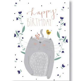 Cartolina "buon compleanno con gatto" I DIN A6 I Carta riciclata