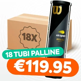 Promo 18 Tubi Palline Us Open XD | Wilson | Taglia: Unica | Unisex | Colore: Giallo