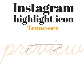 Icona dello stato del Tennessee, Instagram Highlight Cover, IG Story Icons, Hand Drawn Illustration, Template, Instagram Cover Image Cali