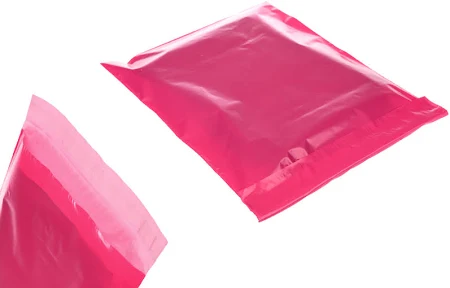 Buste per trasporto corriere 200x350 mm in PE impermeabile con chiusura autoadesiva in colore fucsia - 100 pz
