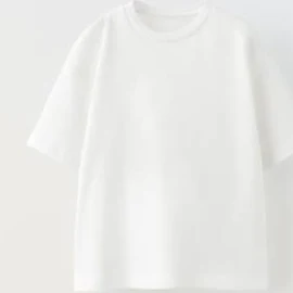 Zara - Maglietta tinta unita Medium Weight - Bianco sporco - Unisex