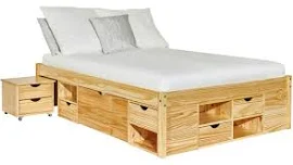 Inter Link - letto con Contenitori +comodino Claas 186x209x47,5h Pino