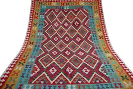 Tappeto Boho Kilim 7x10 - Tappeto autentico afghano fatto a mano in lana con coloranti naturali - Tappeto Boho per esterni turcomanno orientale turkme