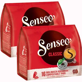 Senseo Classico / Classic, Nuovo Design, Set da 2 Confezioni X 16 Cialde di Caffè