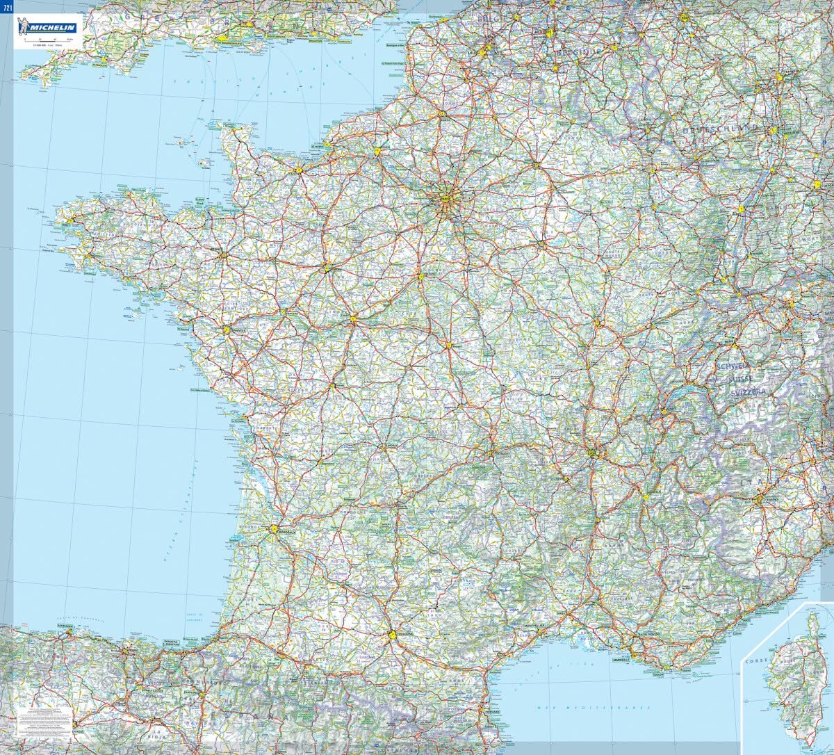 Michelin France - Rolled & Tubed Wall Map Encapsulated: Wall Map