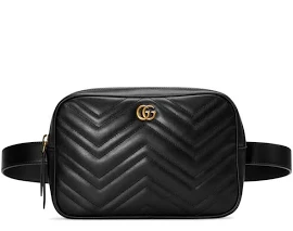 Gucci GG Marmont Square Belt Bag Matelasse Black