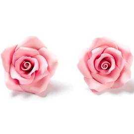 8 Rose medie Rosa in zucchero Ø 3,5 cm Decora