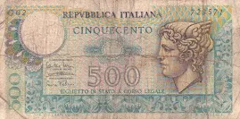 Banconota Da 500 Lire Repubblica Italiana (car-1)