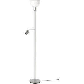 HEKTOGRAM Lampada da Terra Luce indir/lettura, Color Argento/Bianco, max.: 21.5 W