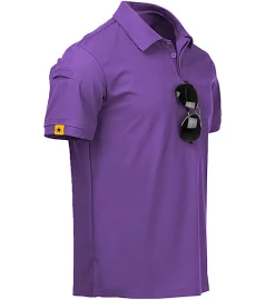 geeksport Polo Shirt Sportiva Uomo Manica Corta 2er Pcak Golf T-Shirt con portaocchiali abbottonatura Leggera Outdoor Estiva