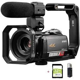 Videocamera 4K professionale per Youtube Live streaming, Ordro AC5 12x Zoom Ottico Videocamera Full