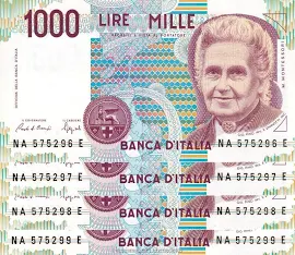 A1 - Repubblica - 1000 Lire Montessori 1990 Serie Na Fds / Unc