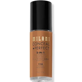 Milani conceal + fondotinta perfetto 2 in 1 + correttore, noce moscata, 1 oz