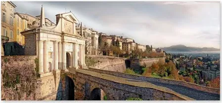 Lupia Quadro su Tela Canvas DEEP 65X143 BERGAMO-NEW PORTA S. GIACOMO PANORA