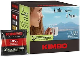 100 Cialde Caffe KIMBO Miscela Napoli Ese 44 Mm