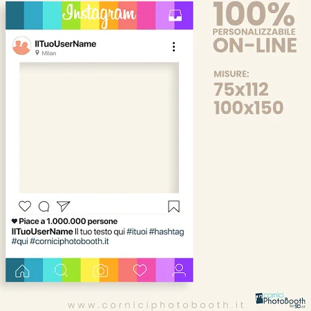 Cornice photobooth Instagram ARCOBALENO